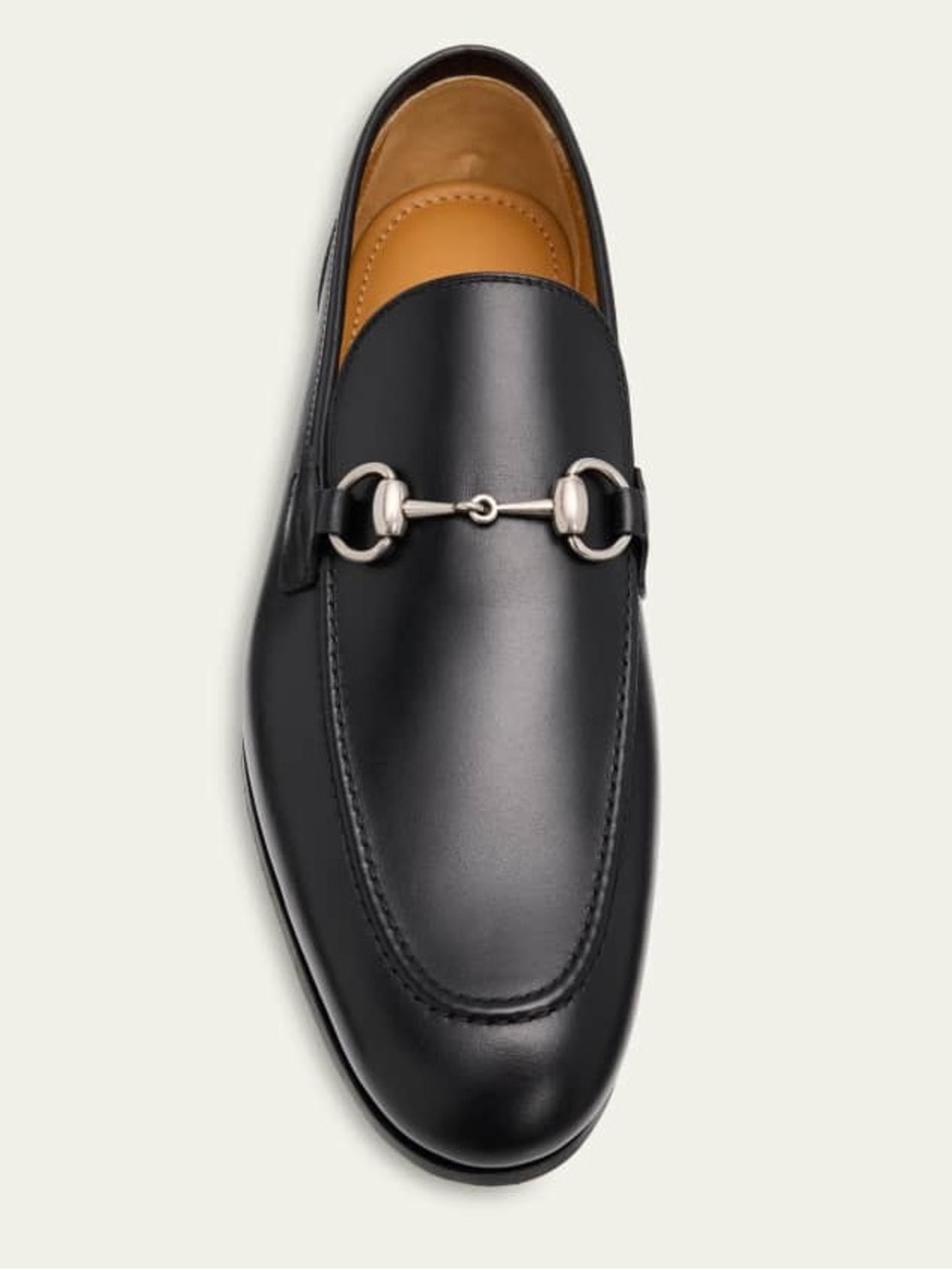 Gucci Men's Jordaan Moccasin Leather Bit Loafers in Black NWOB